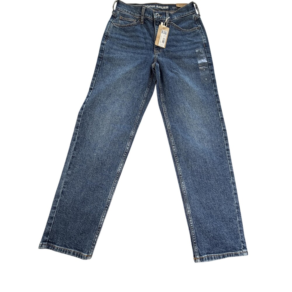 Eddie Bauer WR Authentic Perfect Straight Jeans Womens 4 Blue High Rise 26x29